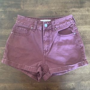 PacSun Maroon Mom Style Jean Shorts